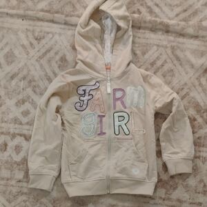 Farm Girl Kids Zip-Up Hoodie - Cream